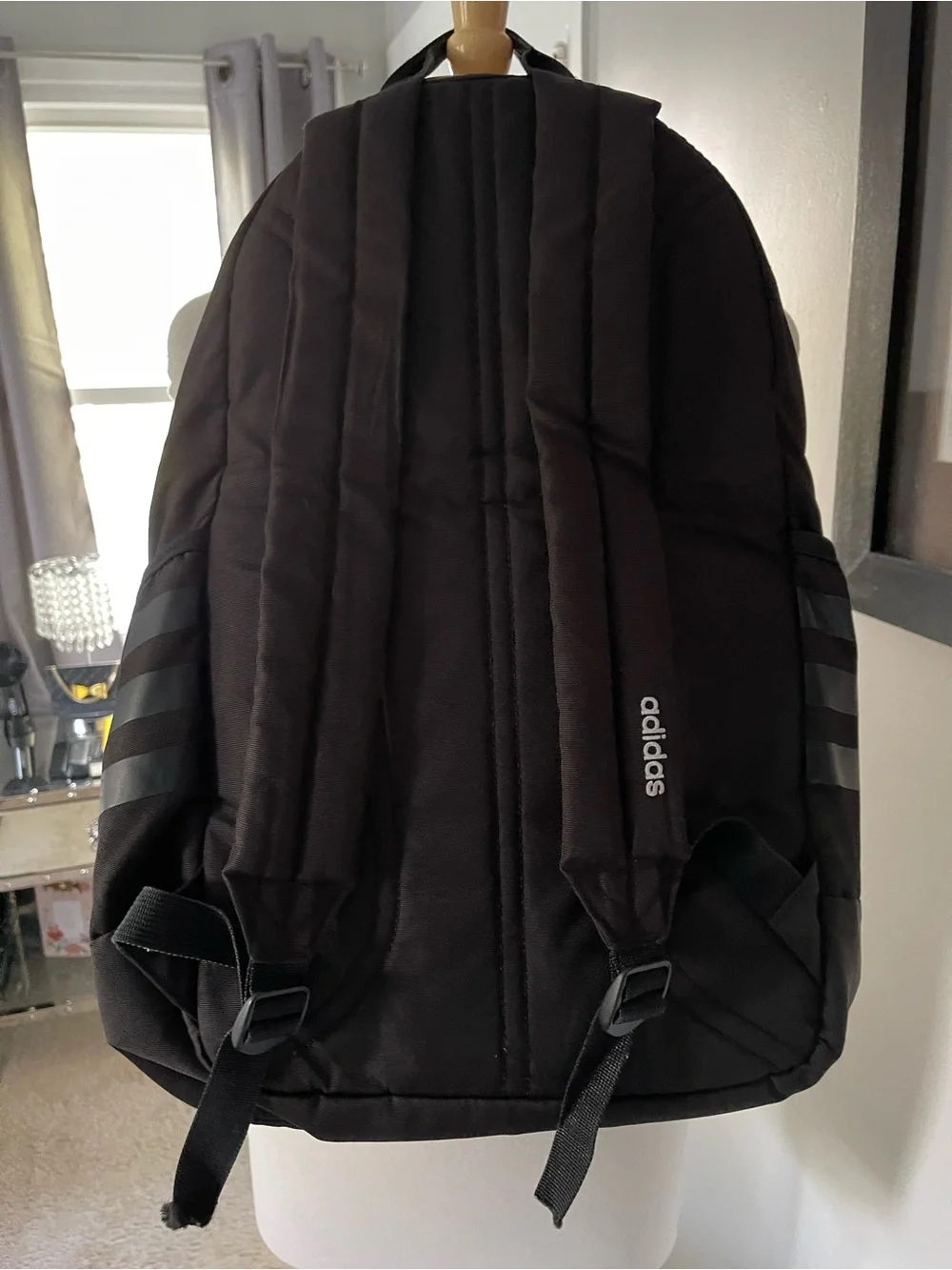 adidas Black Everyday Backpack with Front Zip Pocket - Picture 2 of 6